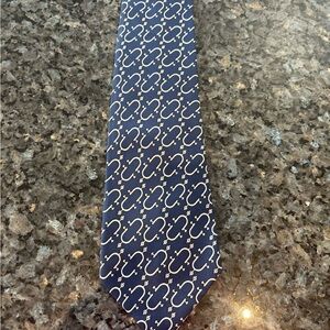 HERMES Navy Patterned Tie